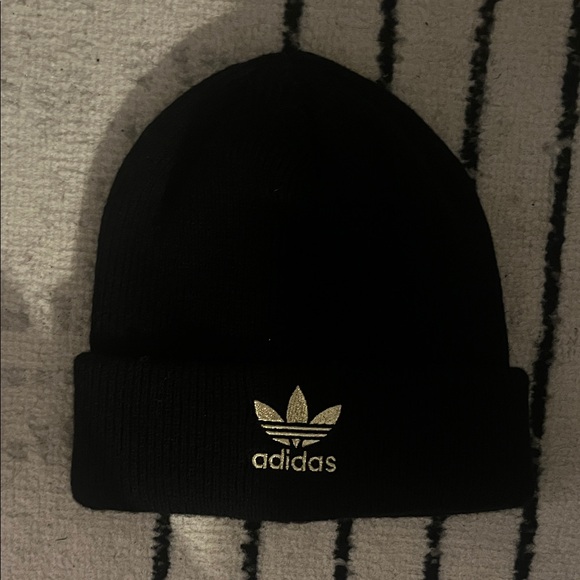 Adidas Black Knit Hat with Gold Emblem - Picture 7 of 8